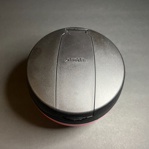 Vintage Aladdin Pink Black Thermos Soup Bowl Container w Spoon Slot & Spoon 12oz - Picture 4 of 8